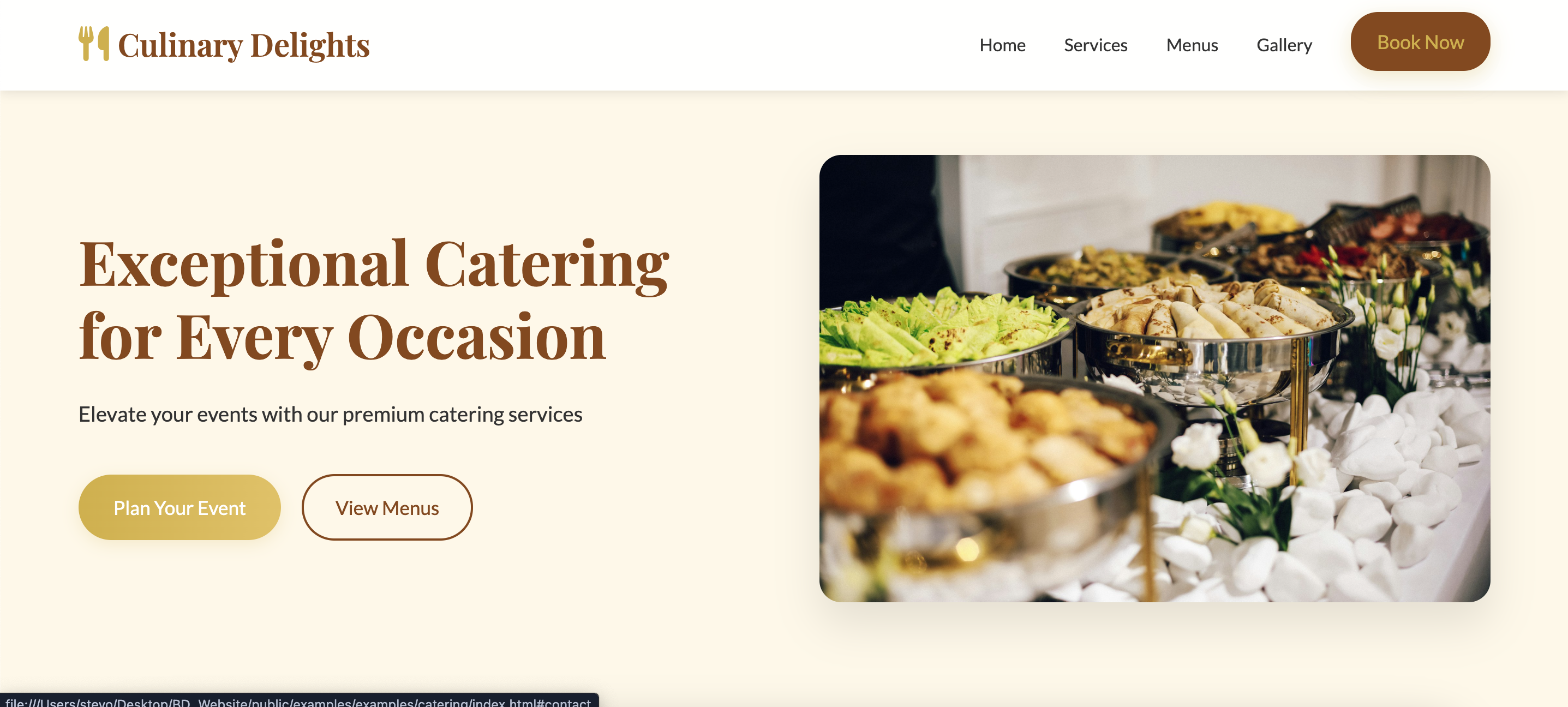 Catering Service Website Example