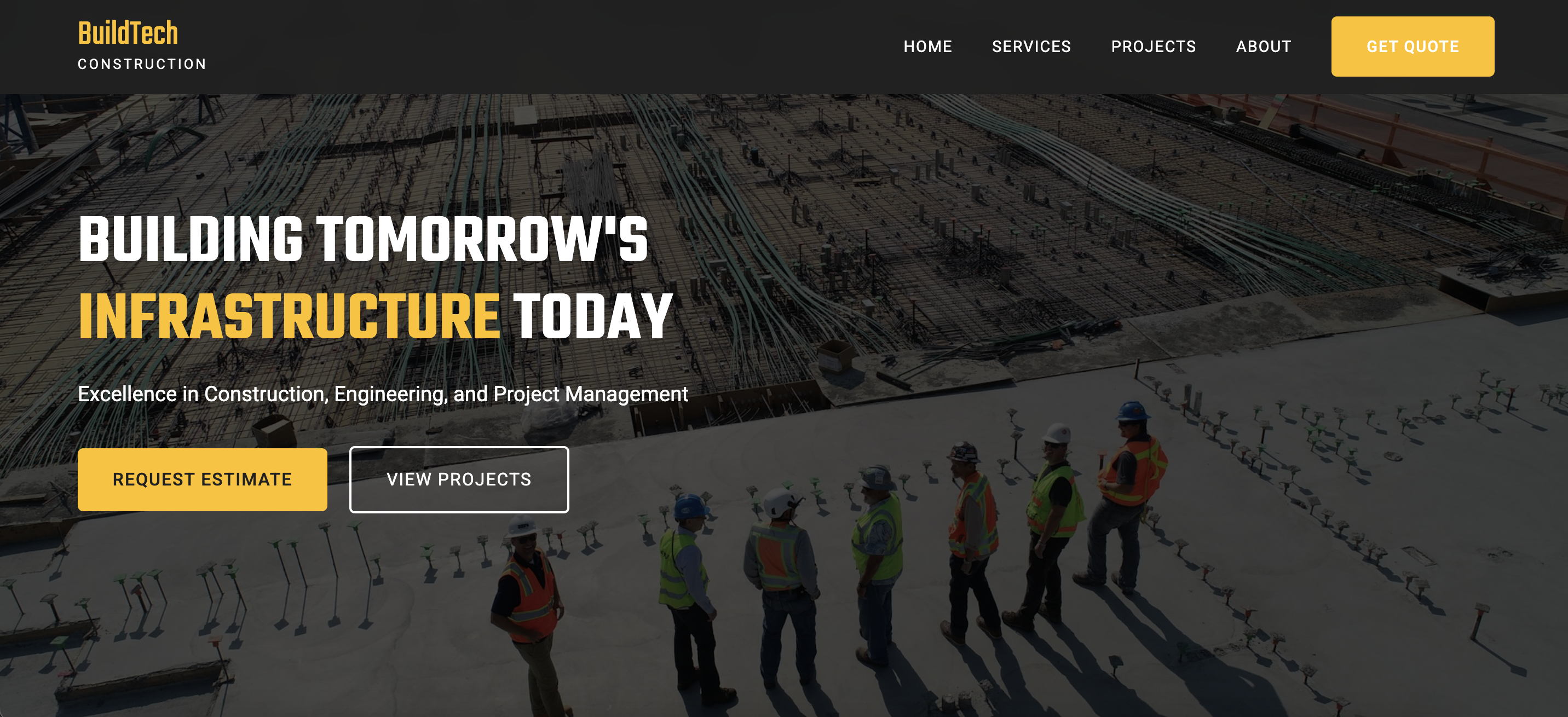 Construction Company Website Example