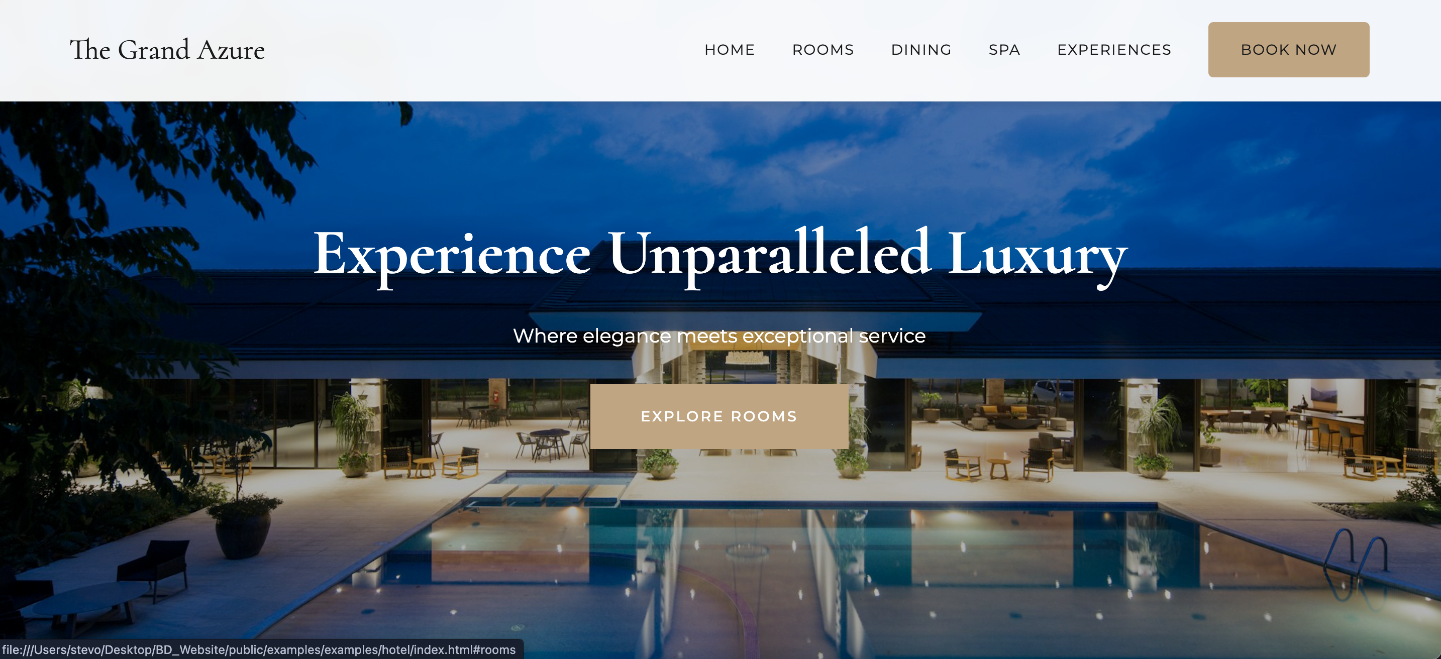 Hotel Website Example