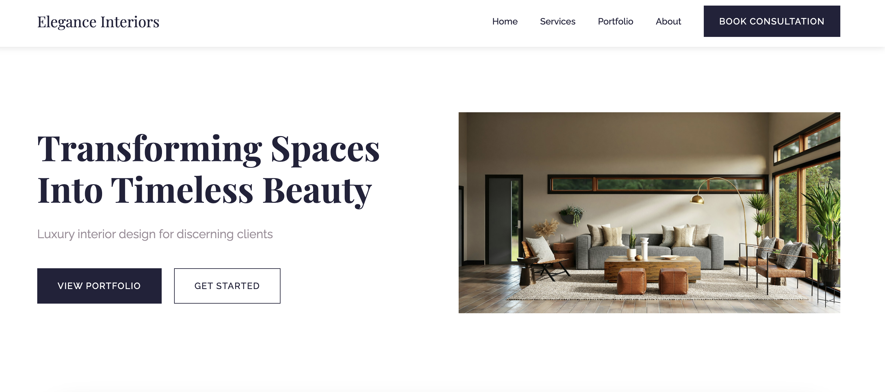 Interior Design Website Example