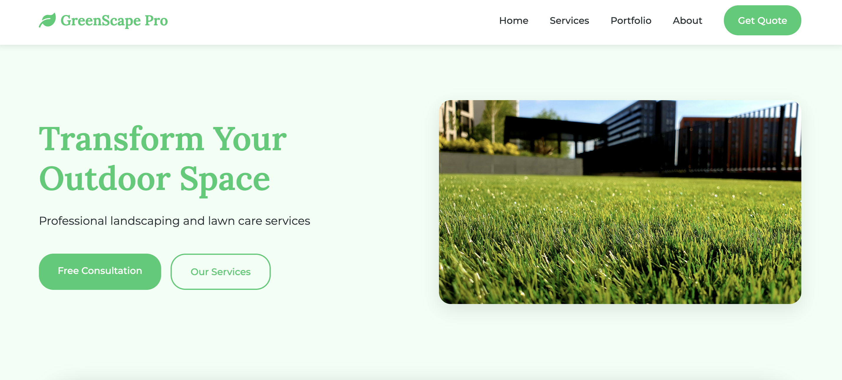 Landscaping Company Website Example