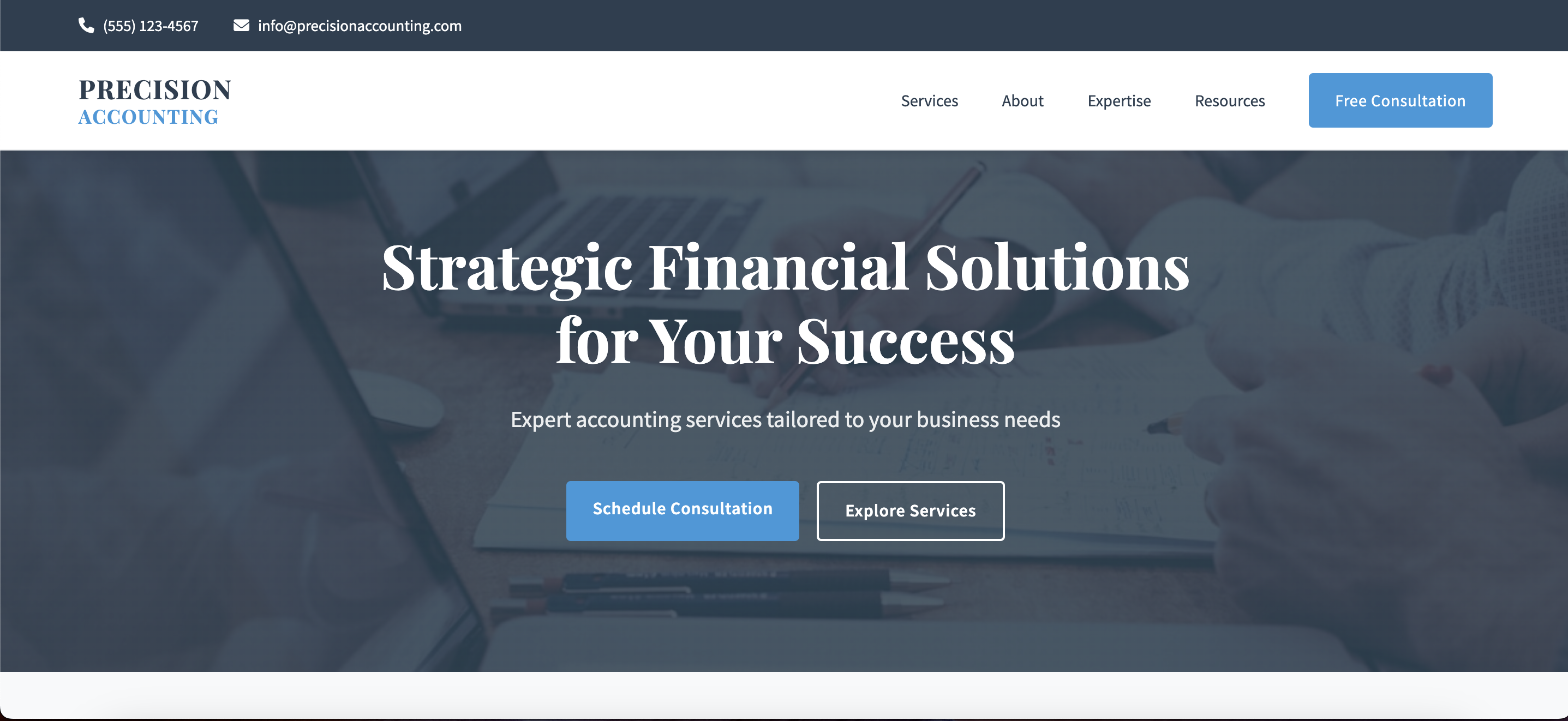 Accounting Firm Website Example