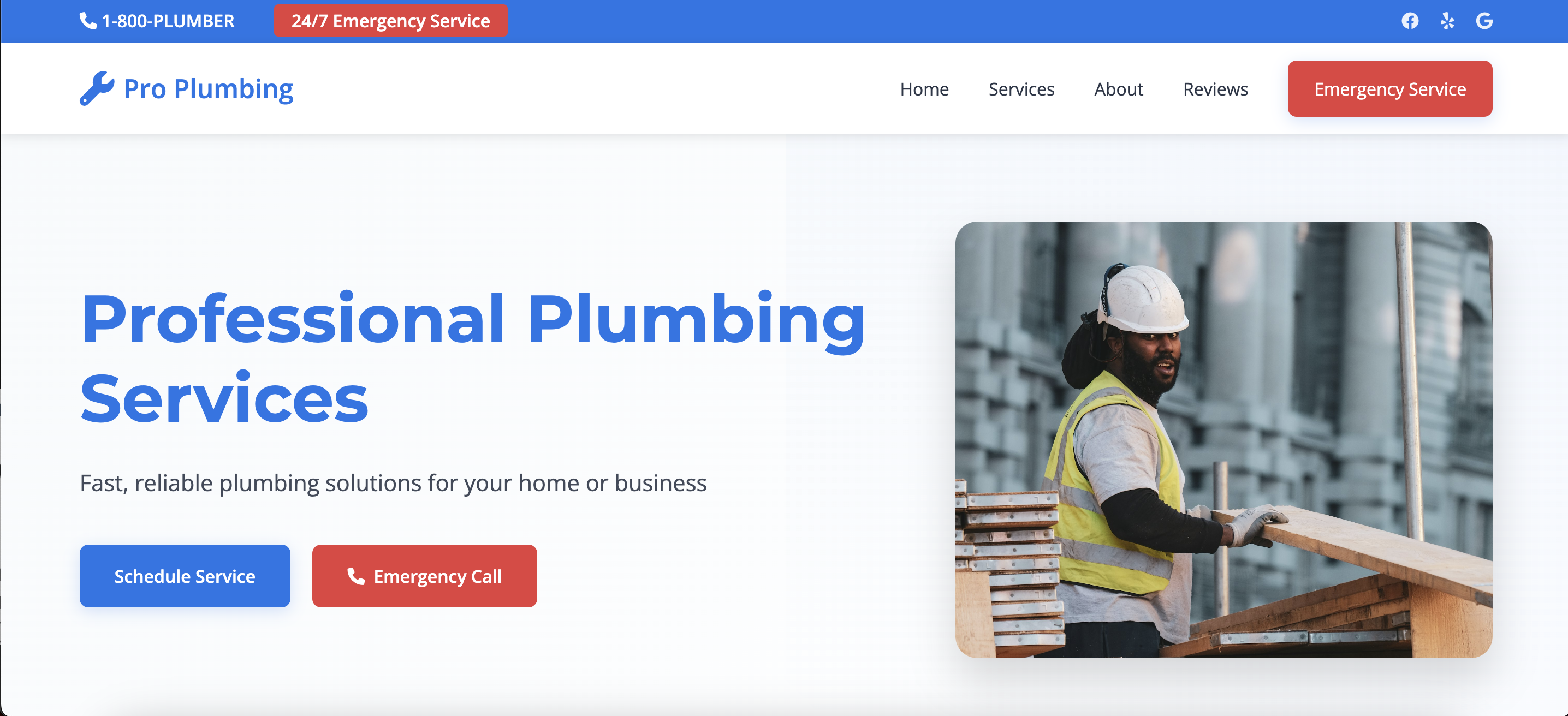 Plumbing Service Website Example