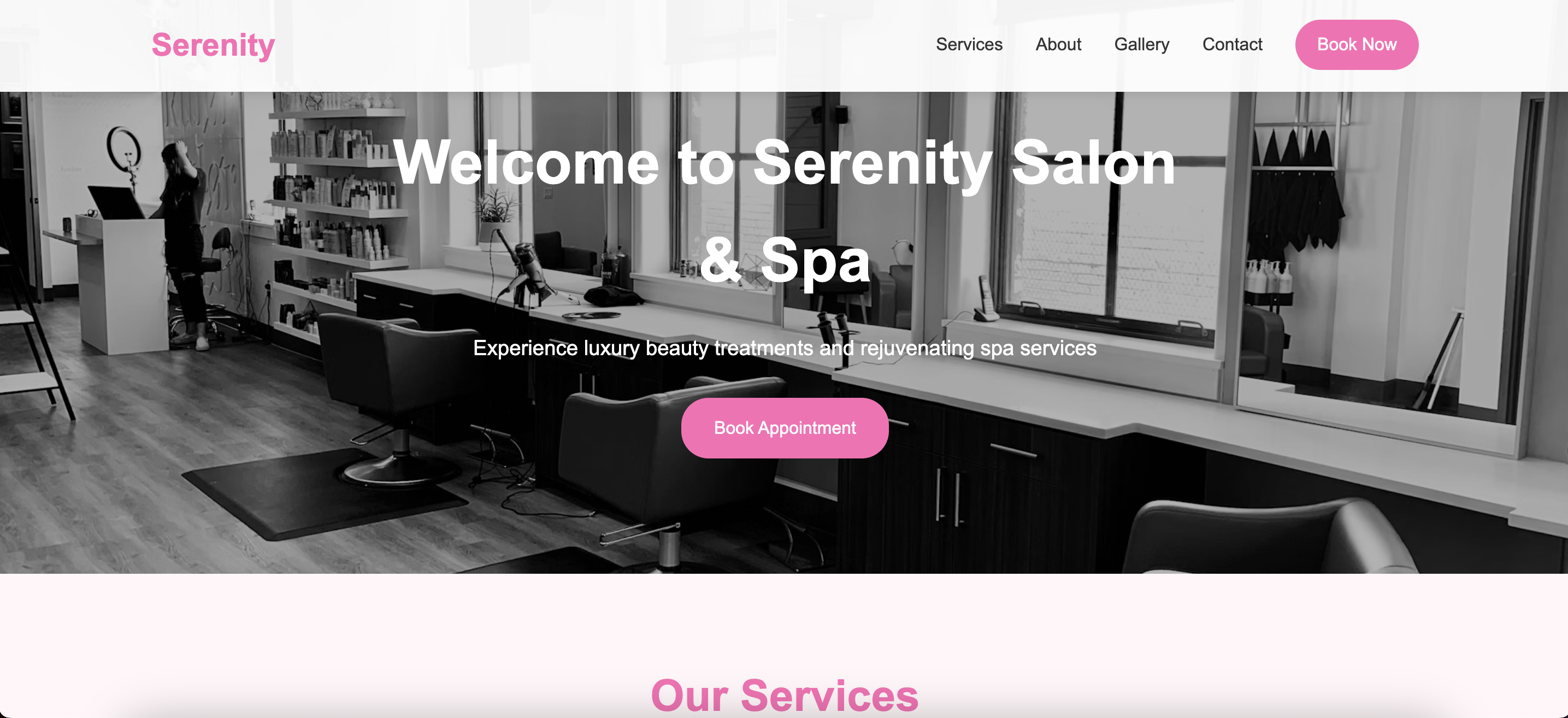 Salon Website Example