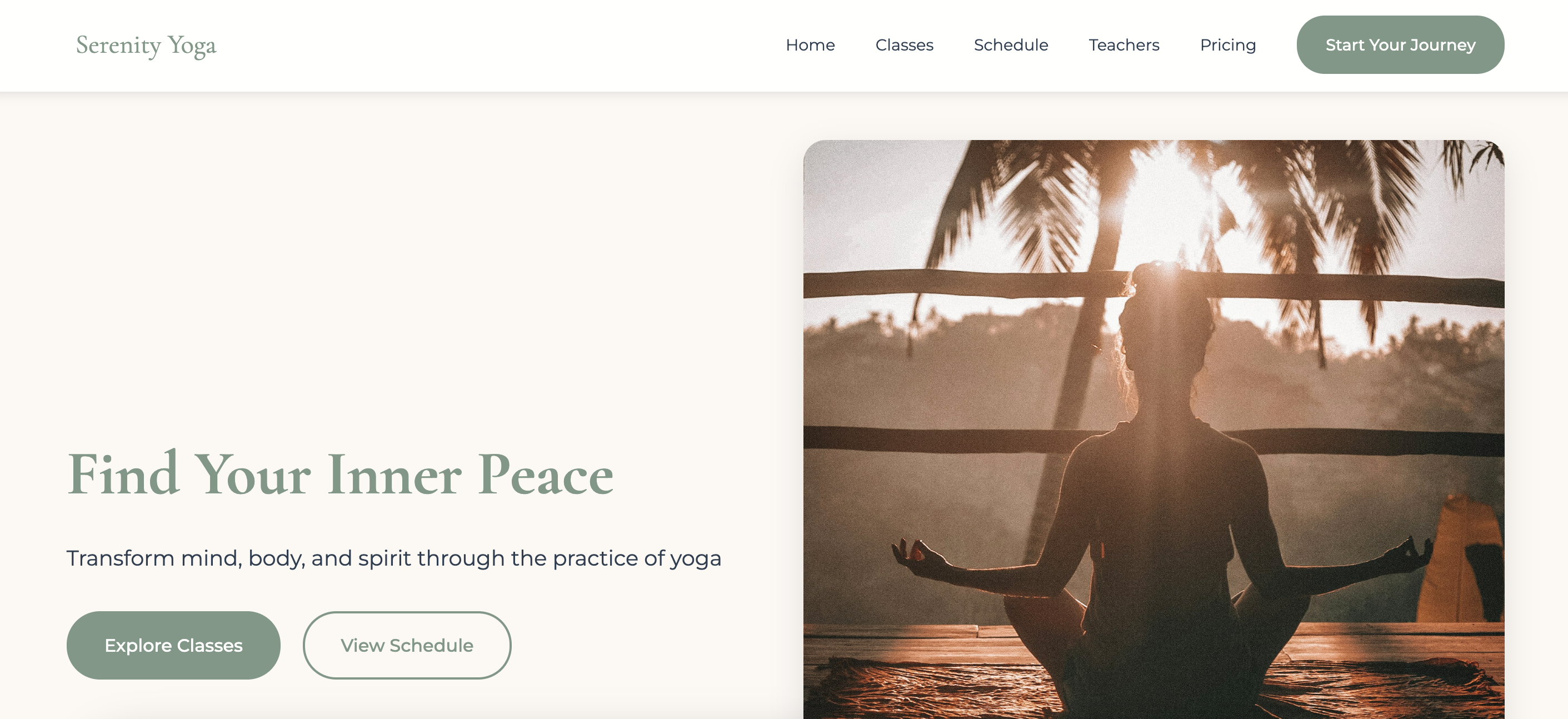 Yoga Studio Website Example